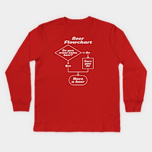 Beer Flowchart (white) Kids Long Sleeve T-Shirt